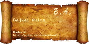 Bajkai Anita névjegykártya
