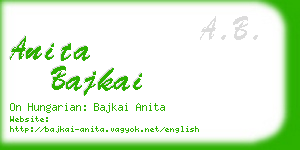 anita bajkai business card